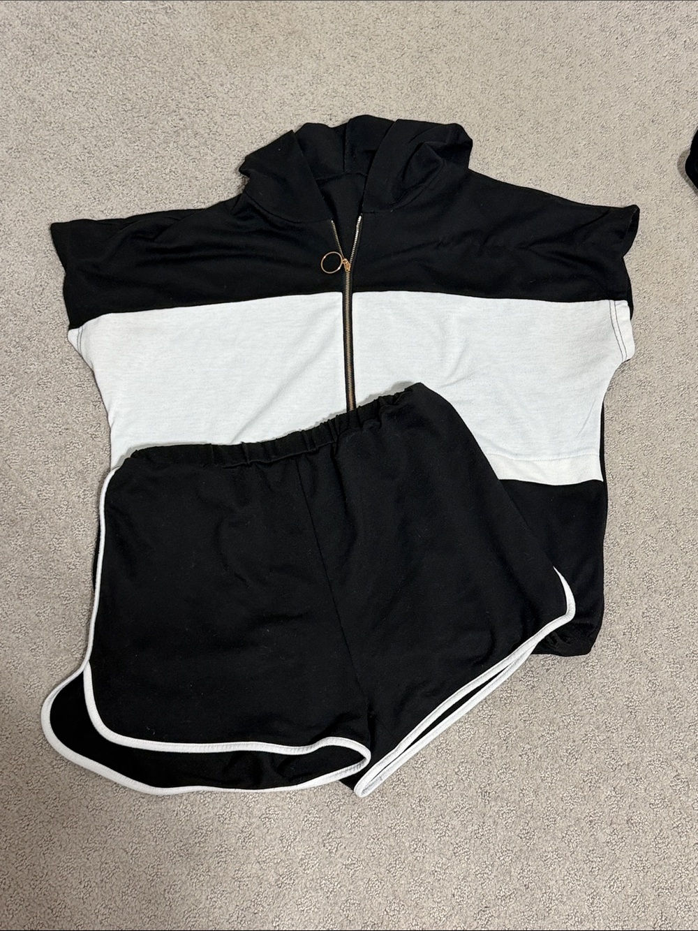 Black and White Women's Athletic Shorts - Casual High-Waist Lounge Shorts